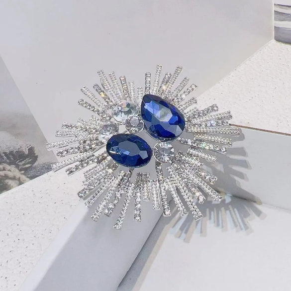 Retro Flower Alloy Plating Inlay Artificial Gemstones Women'S Brooches