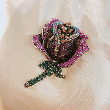 Retro Flower Alloy Plating Inlay Rhinestones Women'S Brooches