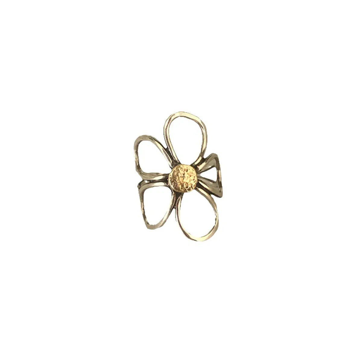 Retro Flower Alloy Plating Women'S Open Rings