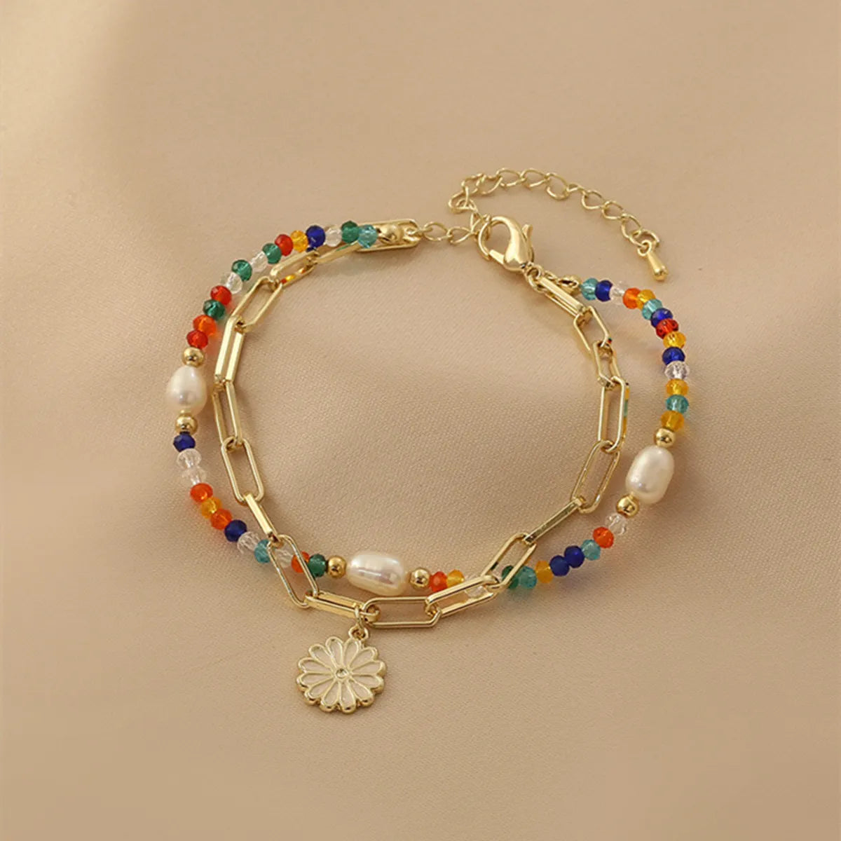 Retro Flower Arylic Alloy Wholesale Bracelets