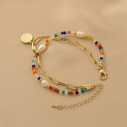 Retro Flower Arylic Alloy Wholesale Bracelets