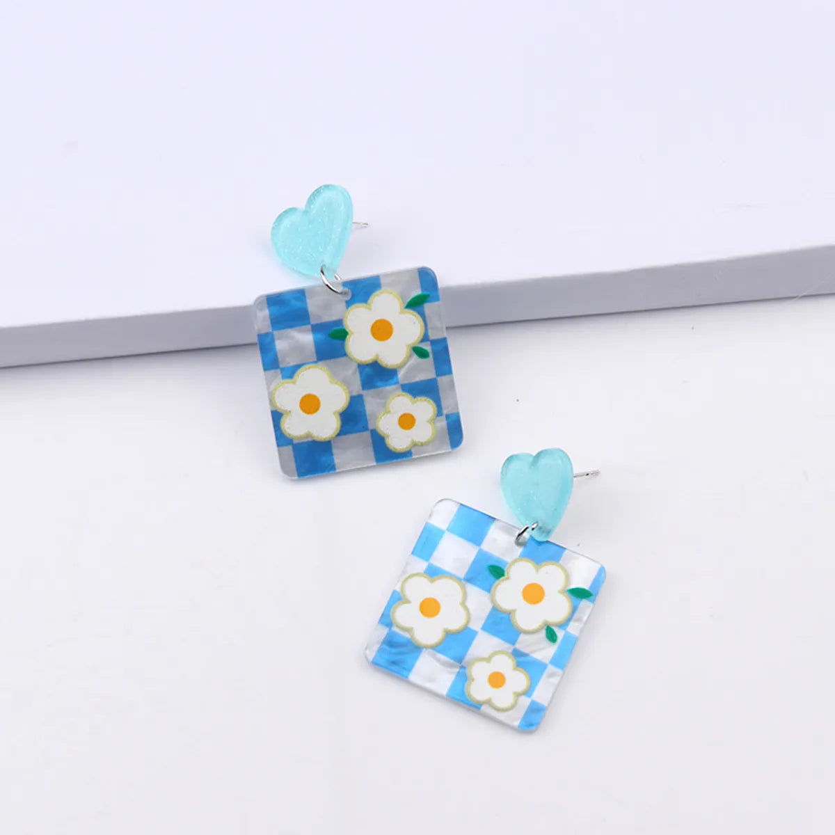 Retro Flower Arylic Stoving Varnish Women's Drop Earrings 1 Pair