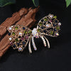 Retro Flower Bow Knot Alloy Inlay Artificial Pearls Rhinestones Women'S Brooches