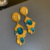 Retro Flower Butterfly Metal Inlay Rhinestones Women'S Drop Earrings