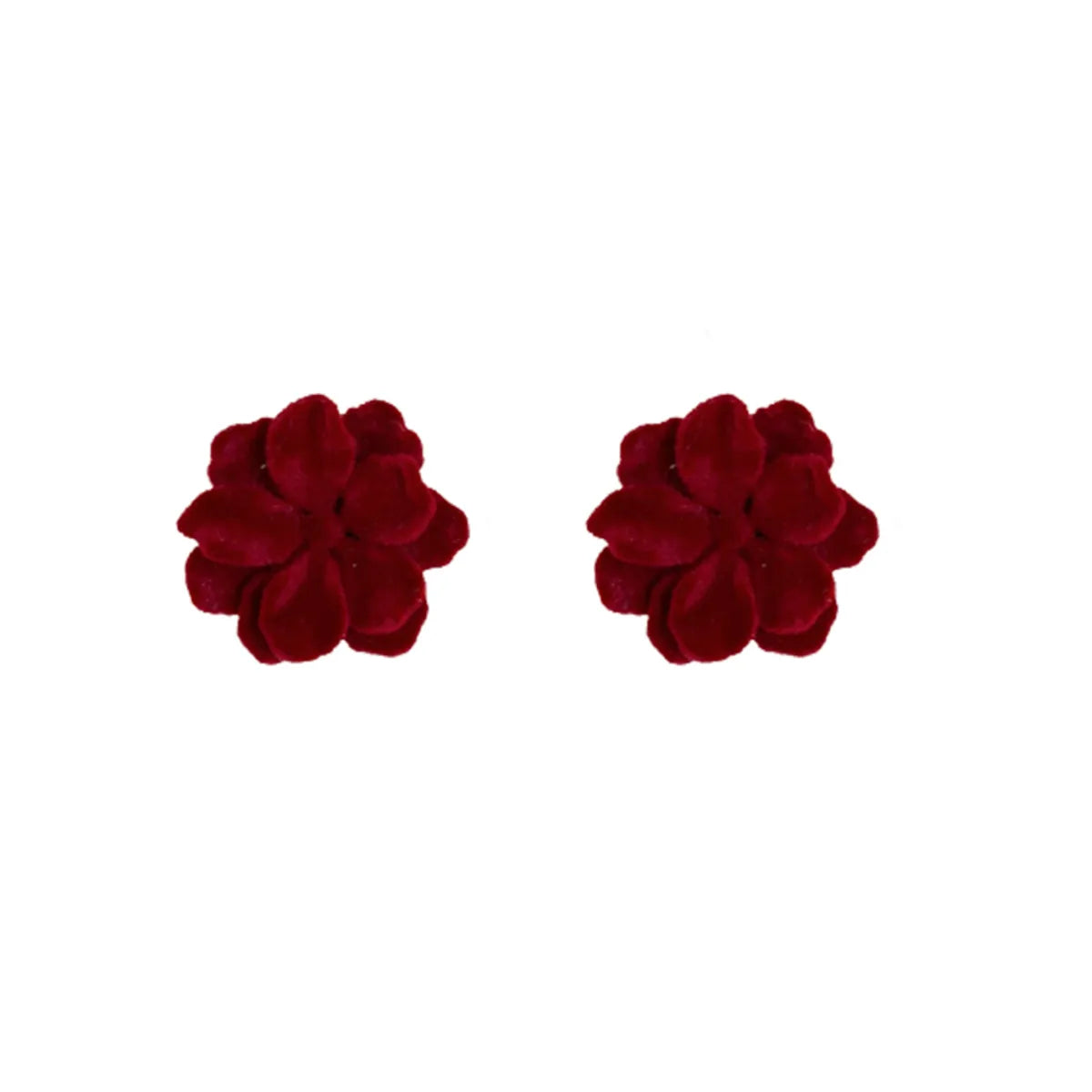 Retro Flower Flocking Three-dimensional Women's Ear Studs 1 Pair