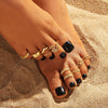 Retro Flower Geometric Pattern Alloy Ring For Women
