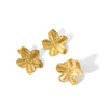 Retro Flower Stainless Steel Plating 18k Gold Plated Rings Earrings