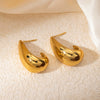 Retro Flower Titanium Steel Electroplated Women's Earrings