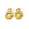 Retro Flower Titanium Steel Electroplated Women's Earrings