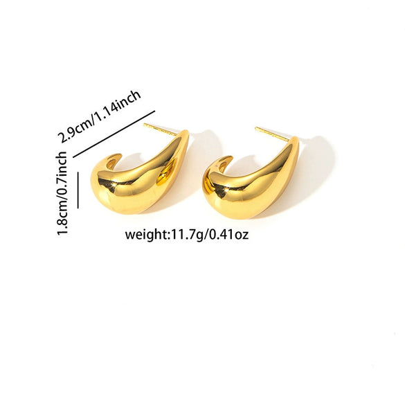 Retro Flower Titanium Steel Electroplated Women's Earrings