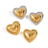 Retro French Classic Heart Pattern Titanium Steel Earrings For Women With Electroplating