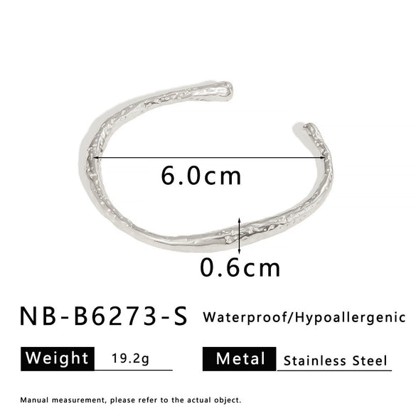 Retro French Literature And Art Style Geometric Zircon Bracelet Stainless Steel With 18K Real Gold Electroplating Non Fading Waterproof Anti Allergy