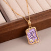 Retro French Style Flower Butterfly 18K Gold Plated Medieval Gold Natural Pearl Crystal Alloy Wholesale Pendant Necklace