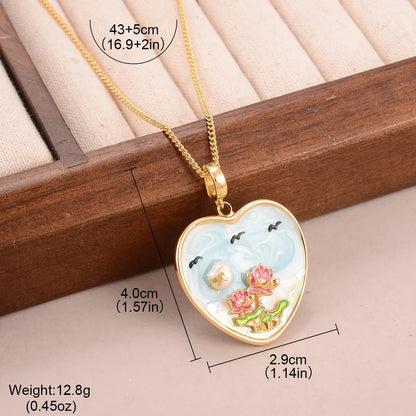 Retro French Style Flower Butterfly 18K Gold Plated Medieval Gold Natural Pearl Crystal Alloy Wholesale Pendant Necklace