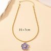 Retro French Style Flower Rhinestones Alloy Wholesale Necklace