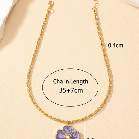 Retro French Style Flower Rhinestones Alloy Wholesale Necklace