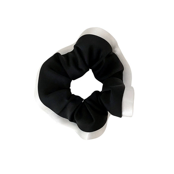 Retro French Style Pu Leather Scrunchie Handmade Fashion Hair Tie Simple Elegant Hair Accessory For Women