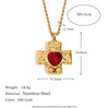 Retro French Style Stainless Steel Necklace Pendant With Hammer Pattern And Love Cross Twist Chain 18K Gold Plated