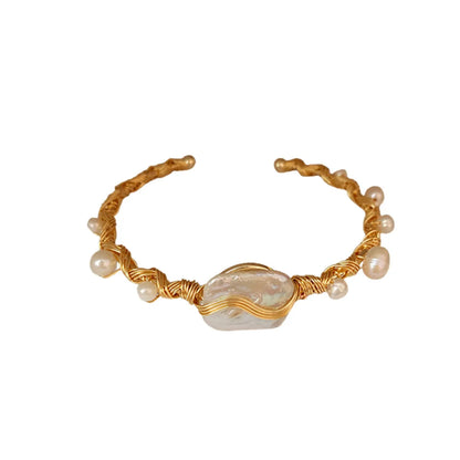 Retro Freshwater Pearl Copper Bracelets Bangle In Bulk