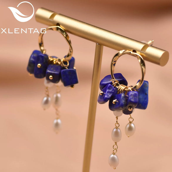 Retro Freshwater Pearl Drop Shape Earrings With Electroplating Design