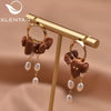 Retro Freshwater Pearl Drop Shape Earrings With Electroplating Design