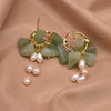 Retro Freshwater Pearl Drop Shape Earrings With Electroplating Design