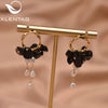 Retro Freshwater Pearl Drop Shape Earrings With Electroplating Design