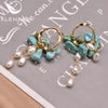 Retro Freshwater Pearl Drop Shape Earrings With Electroplating Design
