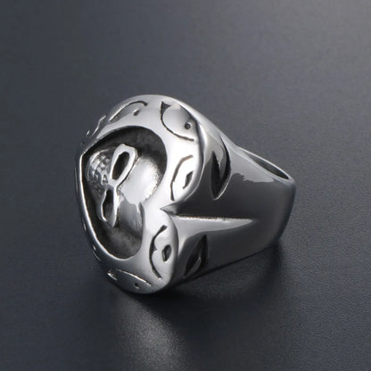 Retro Funny Skull 304 Stainless Steel Polishing Men'S Rings