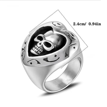 Retro Funny Skull 304 Stainless Steel Polishing Men'S Rings