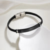 Retro Geometric 304 Stainless Steel Pu Leather Plating Women'S Bracelets Men Cord & Leather Bracelets