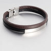 Retro Geometric 316L Stainless Steel  Leather Men'S Wristband Men Cord & Leather Bracelets