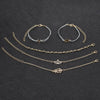 Retro Geometric Alloy Elephant Crown Letter Bead Chain Bracelet Set Electroplated Fashion Jewelry For Women
