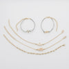 Retro Geometric Alloy Elephant Crown Letter Bead Chain Bracelet Set Electroplated Fashion Jewelry For Women