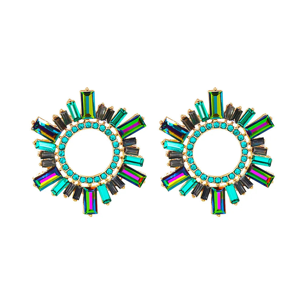 Retro Geometric Alloy Glass Women'S Earrings 1 Pair