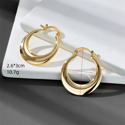 Retro Geometric Alloy Hoop Earrings Plating Copper Earrings