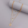 Retro Geometric Alloy Plating Inlay Turquoise Women'S Layered Necklaces