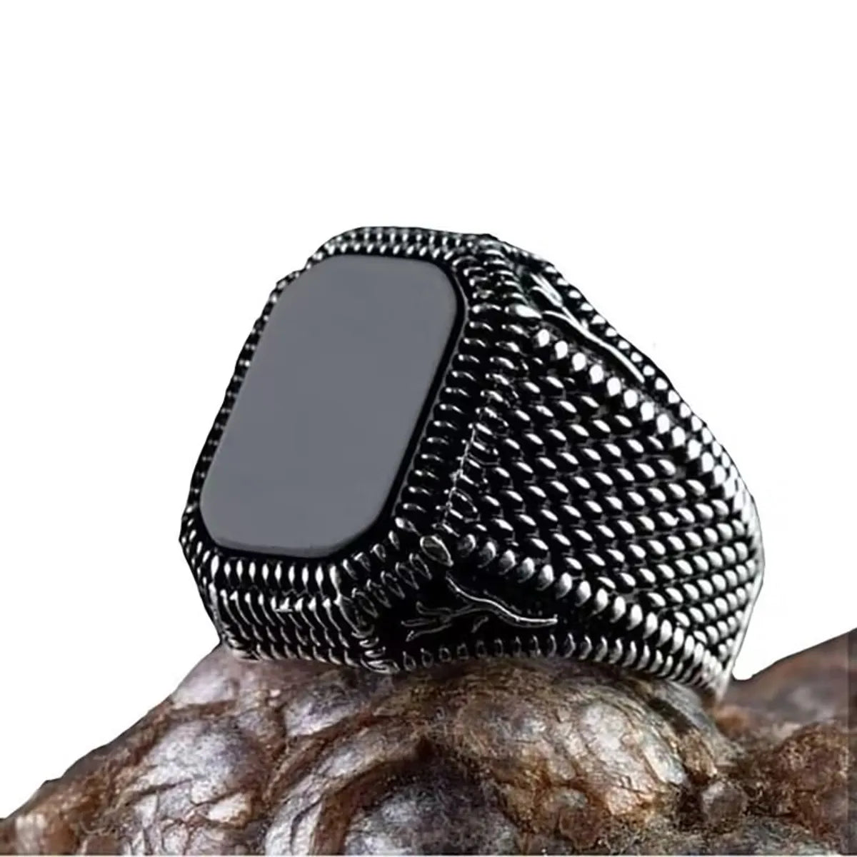 Retro Geometric Alloy Plating Men'S Rings