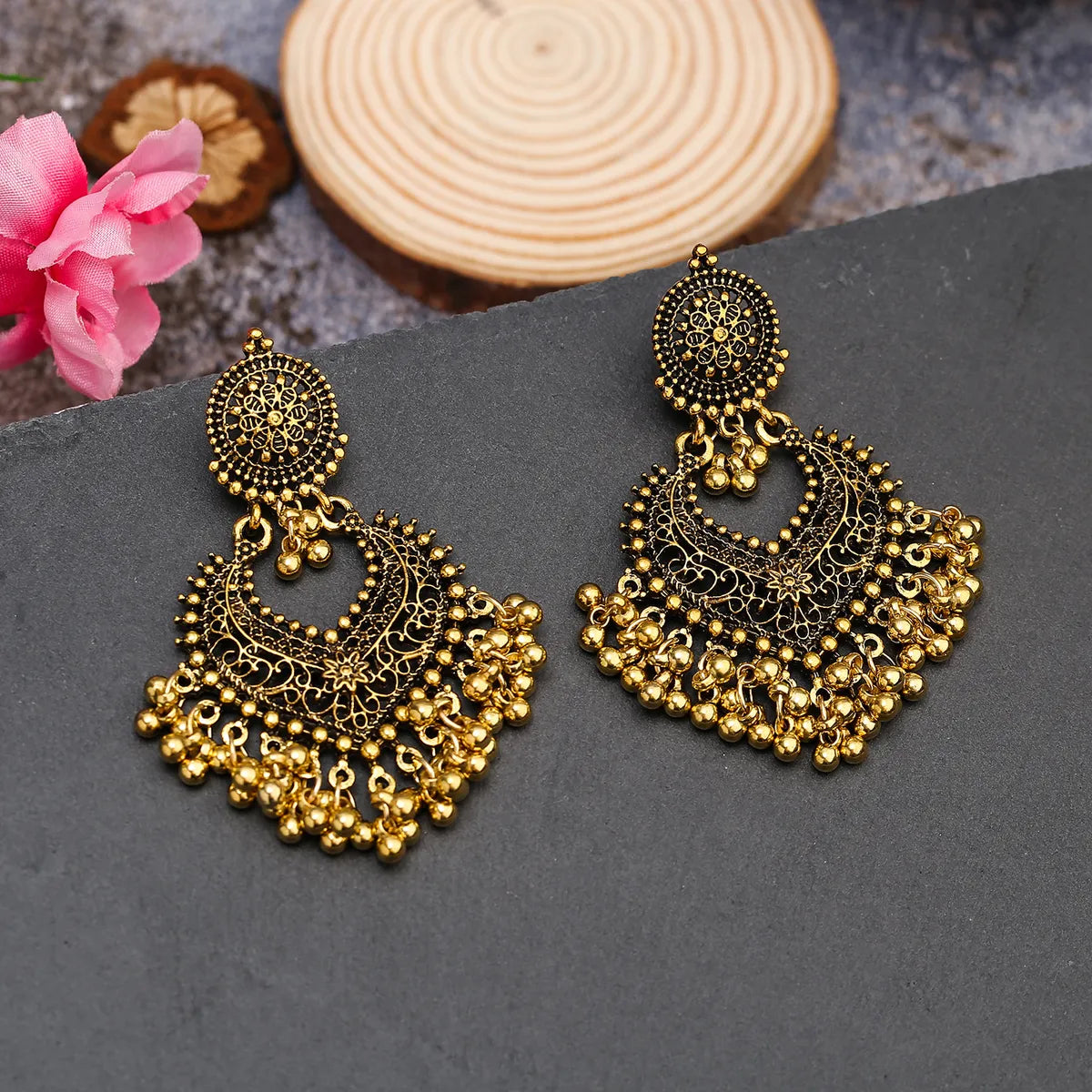 Retro Geometric Alloy Plating Women'S Drop Earrings