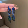 1 Pair Retro Geometric Tassel Inlay Alloy Rhinestones Drop Earrings