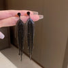 1 Pair Retro Geometric Tassel Inlay Alloy Rhinestones Drop Earrings