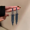 1 Pair Retro Geometric Tassel Inlay Alloy Rhinestones Drop Earrings