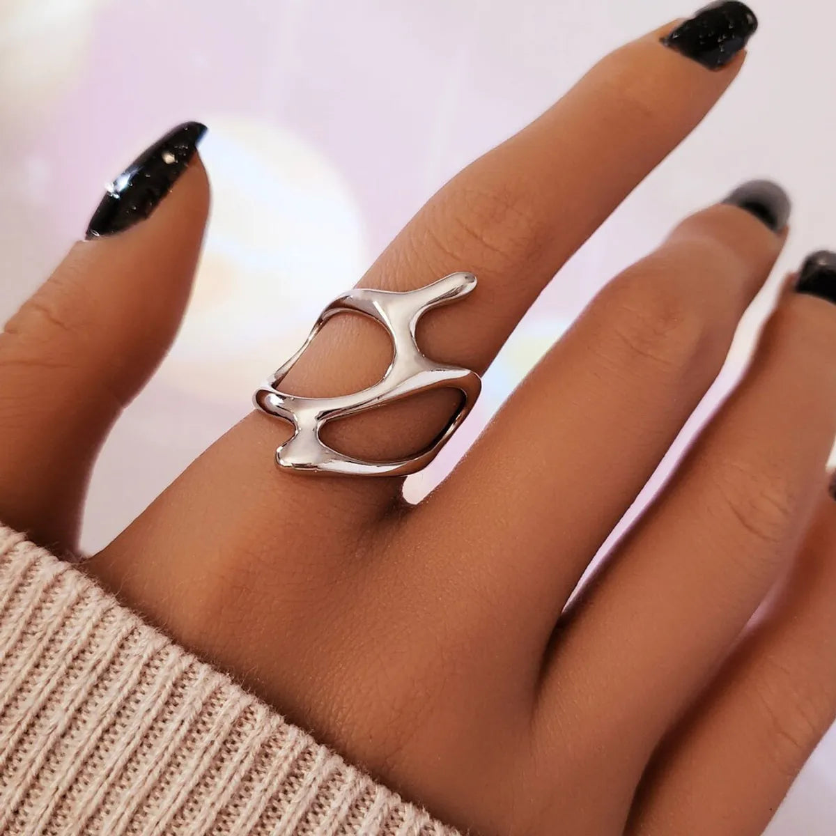 Retro Geometric Alloy Wholesale Open Ring