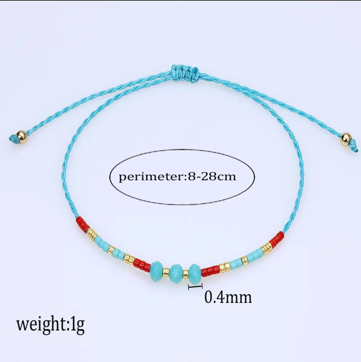 Retro Geometric Artificial Crystal Seed Bead Rope Women'S Drawstring Bracelets