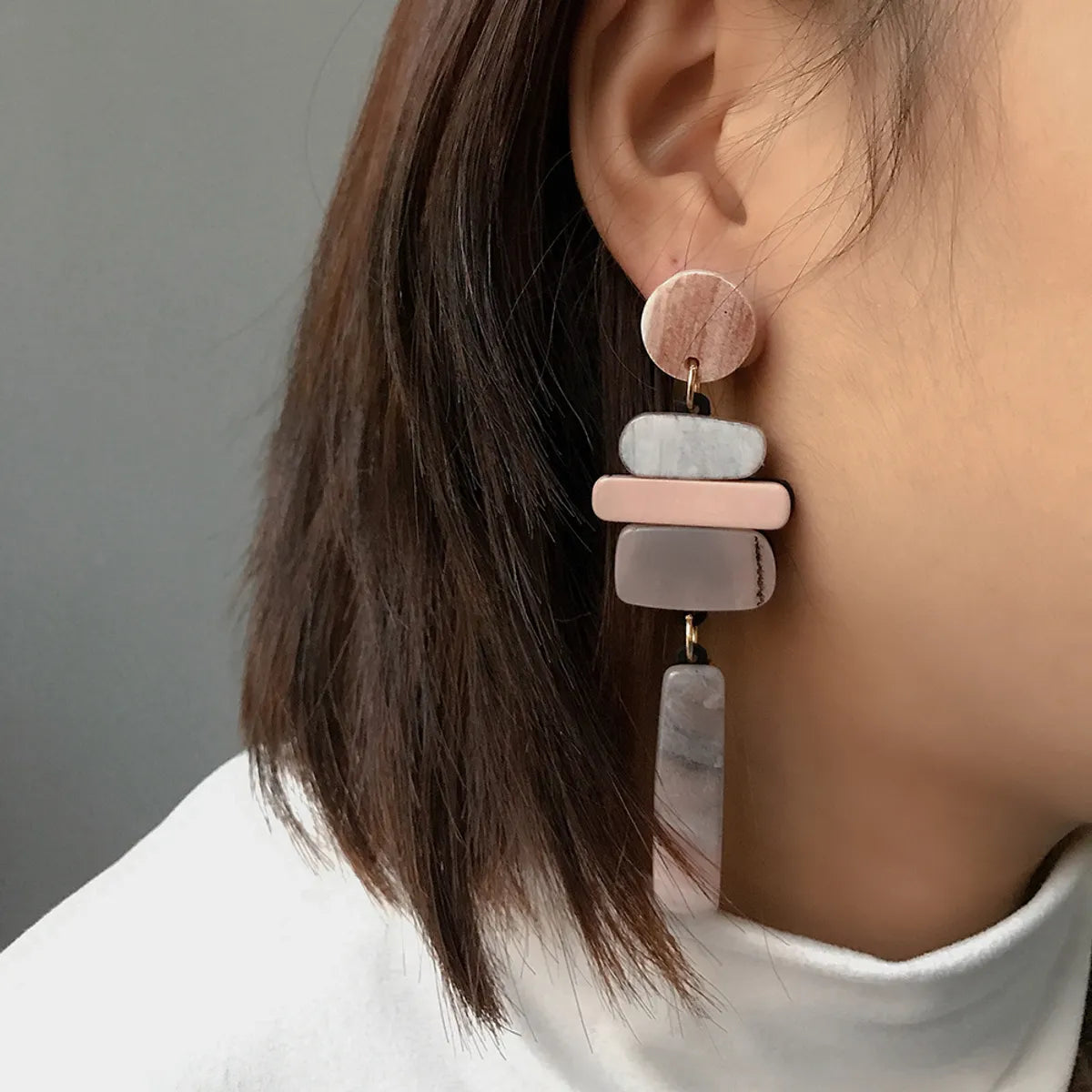 Retro Geometric Arylic Handmade Women's Drop Earrings