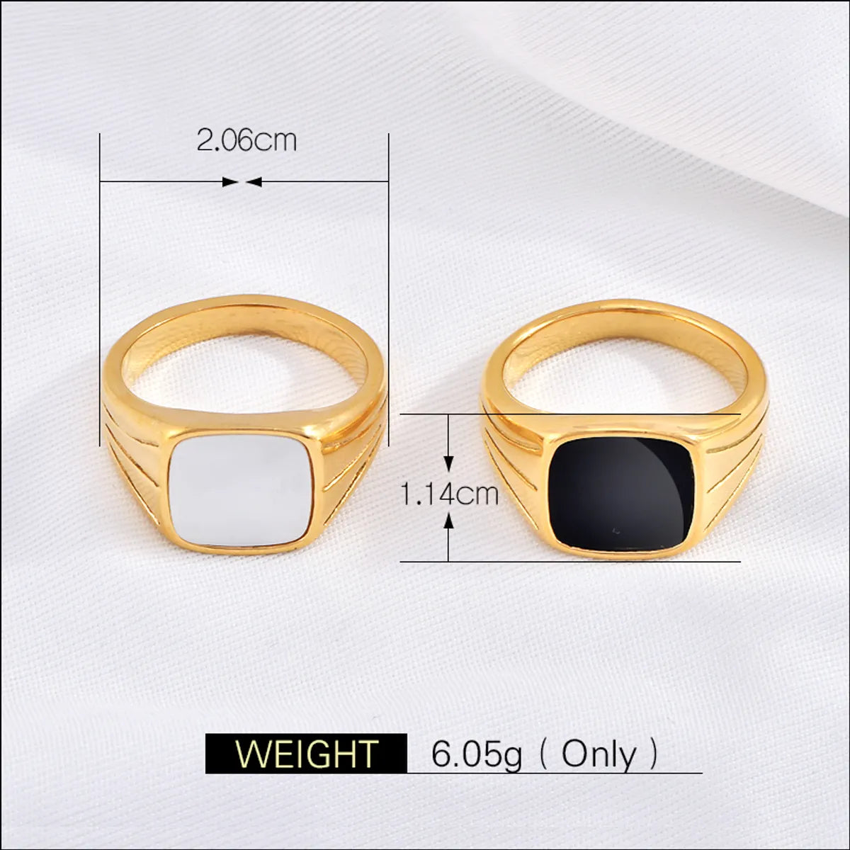 Retro Geometric Arylic Titanium Steel Women's Rings