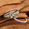 Retro Geometric Bee Shaped Ring With Sapphire Blue Diamond Detail Electroplated Alloy Jewelry For Women And Men