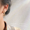 Retro Geometric C Shape Leopard Print Acrylic Earrings For Women Electroplated Fashion Elegant Statement Earrings
