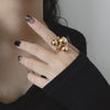 Retro Geometric Copper Plating Open Rings