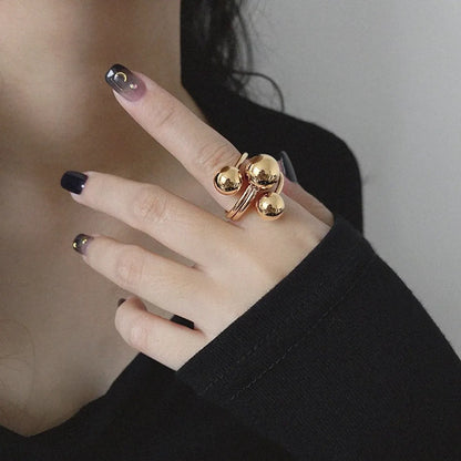 Retro Geometric Copper Plating Open Rings